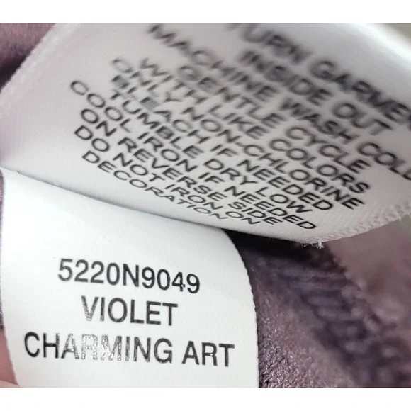 One World Violet Charming Art Purple Paisley Lace Embellished Tunic Top XL - Picture 6 of 15